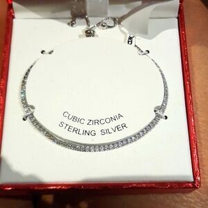 NWT AUTHENTIC GENUINE STERLING SILVER CZ WEDDING BRACELET